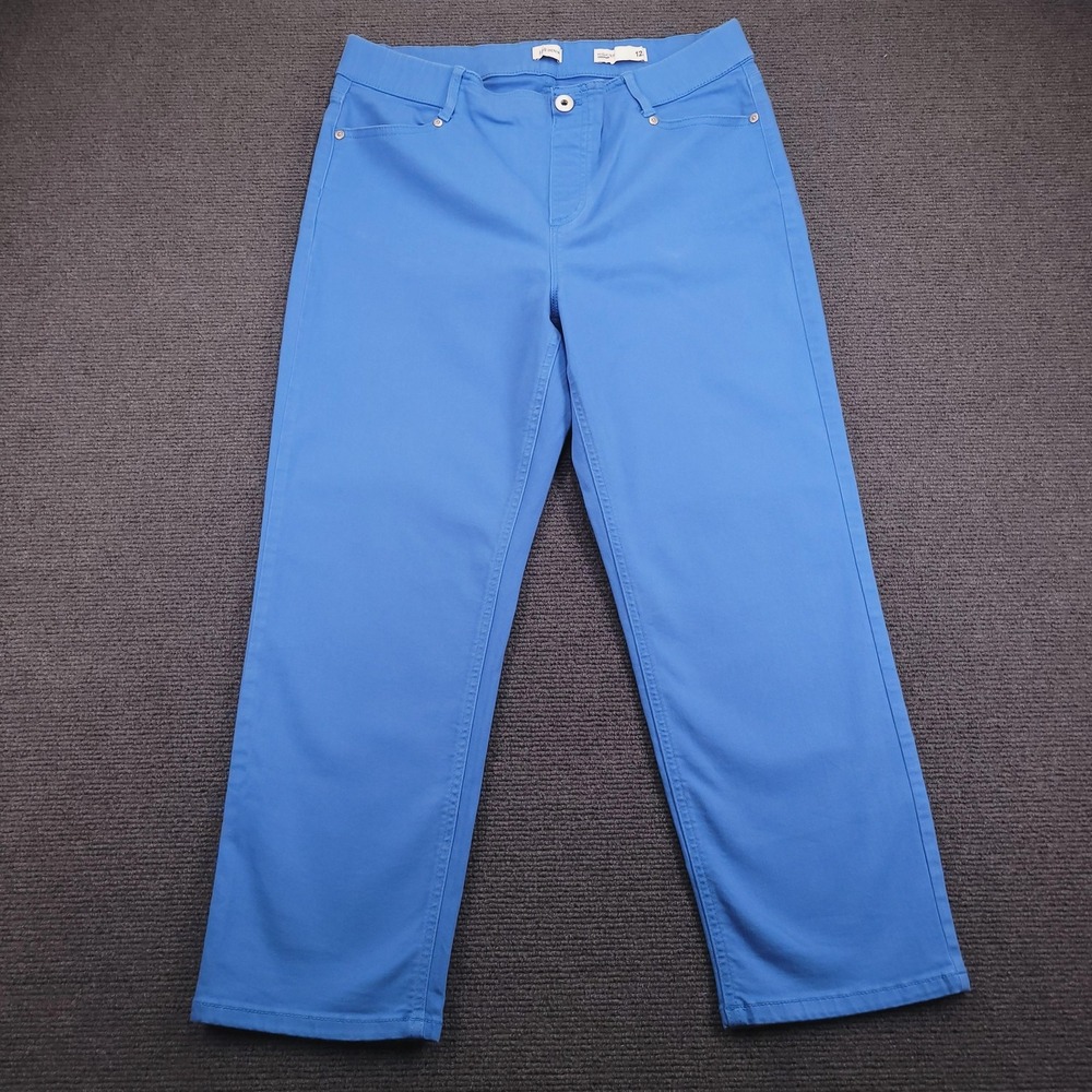 J JILL Jeans Womens 12 Blue High Rise Cropped Stretch Classic Fit Denim Pull ON
